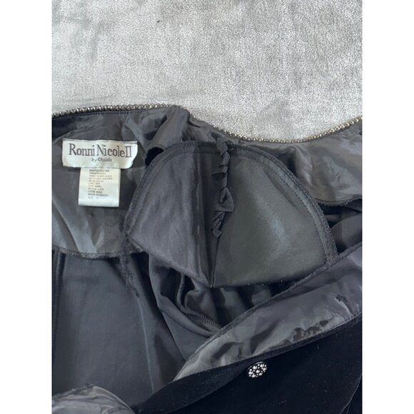 Ronni Nicole II by Ouida Top Women's 1X black Velvet Studded button down Vintage - Picture 6 of 12